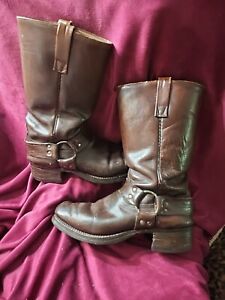 Vintage O'Sullivan Black Leather Engineer Harness Motorcycle Moto Boots Size 7.5