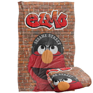 Sesame Street Urban Elmo Graffiti Silky Touch Super Soft Throw Blanket, 36