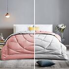 Reversible King Size Cooling King Comforter Only U-shape Quilting Pink & Grey