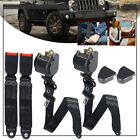 Pair Blk Universal 3 Point Retractable Seat Belts For Jeep CJ YJ Wrangler 82-95 (For: Jeep Wrangler)