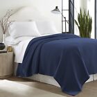 100% Cotton Blanket King Size Navy Soft Lightweight 108 x 90 inches