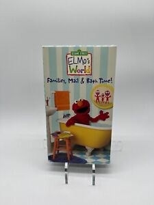 Sesame Street Elmo's World VHS Cassette Families Mail & Bath Time TESTED WORKING