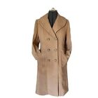 Vintage Women’s Wool Trench Coat Long Tan Thick HEAVY Winter Jacket