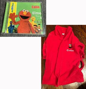 Sesame Street Elmo Lot: CD plus Bath Robe Personalized w/ 
