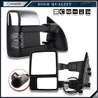 Chrome Power Heated Tow Mirrors for 99-07 Ford F250-F550 Super Duty LED Signal (For: 2002 Ford F-350 Super Duty Lariat 7.3L)