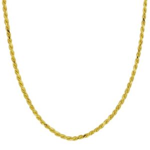 10K Solid Yellow Gold Necklace Gold Rope Chain 16