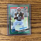 2023 Panini DonRuss Chase Brown RC Rated Rookie Green Auto No. 318 Bengals