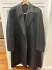 London Fog Men's Size 42R Wool Trench Coat Over Coat Long Gray Made In The USA
