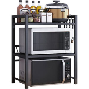 3 Tier Expandable Microwave oven Rack Stand Storage Holder Kitchen Corner Shelf