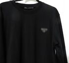 NWTAuthentic Prada sweatshirt Black Size XLCrew 3 D Logo SKU 156 FRPM2