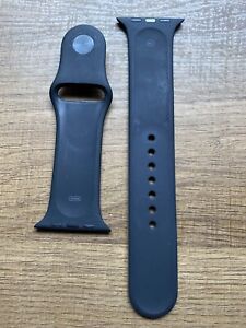 Original OEM Apple Watch Silicone Rubbr Black Sport Band 42mm 44mm 45mm Size M/L