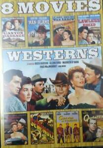 8 Movie Westerns: Quantez / Seminole / Redhead From Wyoming / War Ar - VERY GOOD
