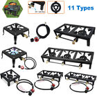 Portable 1/2/3 Double Burner Cast Iron Propane Gas Stove Outdoor Camping Cooker