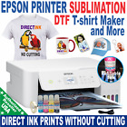 Epson Tank Printer with Sublimation ink Plus DTF T-Shirt Maker+ Bundle Start KIT