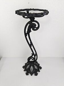 Vtg Art Deco Cast Iron Stand Ashtray Duck Swan Cigar Room Smoking Stand 21