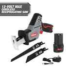 Hyper Tough 12V Max Lithium-Ion Compact Reciprocating Saw with 1.5Ah Battery