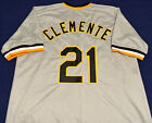 Roberto Clemente Custom Grey Pittsburgh Pirates Jersey Mens Size XL
