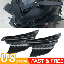 1Pair Motorcycle Side Winglets Air Deflector Wing Kit Spoiler Gloss Carbon Fiber (For: Triumph Thruxton)