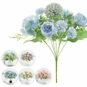 US Artificial Silk Peony Flowers Bunch Bouquet Home Wedding Party Holiday Decor
