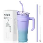 Tumbler With Handle 40oz Stainless Steel Tumbler With Lid And Straw Double Wall