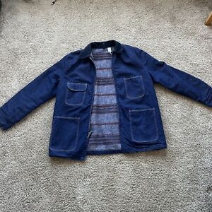 Vintage Wrangler 70s Blue Bell Blanket-Lined Denim Chore Jacket Coat Size 42.