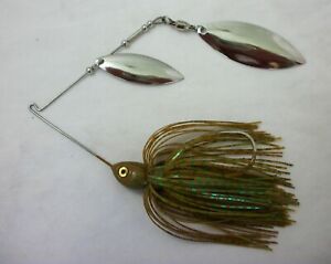 ELITE SPINNERBAIT 3/8oz  PUMPKIN BROWN with GREEN CHROME SCALE and GREEN GLITTER