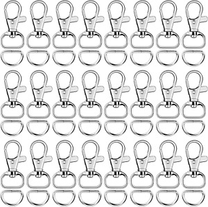 SANNIX 120 Pcs Keychain Clip Hooks with D Ring Include 60Pcs Swivel Snap Hooks L