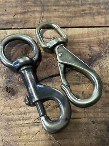 Vintage Brass Rigging Swivel Snap Hook Clip 4.5 Made in Italy 2nd. 4.5 Unmarked