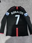 Ronaldo #7 Manchester United Jersey 07/08 Black Long sleeve Away Jersey Large