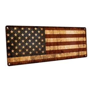 Rustic United States Flag Metal Sign; Wall Decor for Home and Office