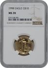 New Listing1998 1/4 oz American Eagle Gold coin NGC MS70