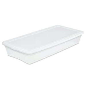 Clear Storage Box With Indexed Lid Stackable Under Bed Plastic Bin Container