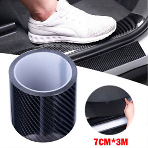 5D Carbon Scuff Car Fiber Plate Door Cover Sill Panel Step Protector Vinyl 300cm (For: More than one vehicle)