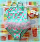 Angel Beach *NWD* Infant Girl 24M Green Tutu Swimsuit with Pink Polka-dots