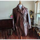 Vintage Etienne Aigner oxblood leather peacoat/jacket  SZ  10