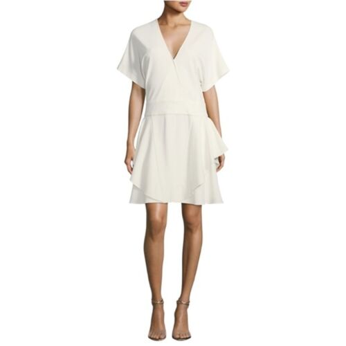 HALSTON HERITAGE Short-Sleeve Drop-Waist Ponté Dress Size 4