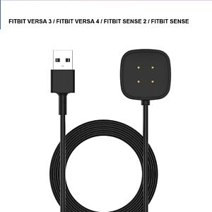 USB Cable Charger charging cord for Fitbit Versa 4 / Versa 3 / Fitbit SENSE 2