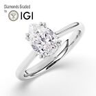Pear Solitaire Hidden Halo 18K White Gold Engagement Ring, 2ct, Lab-grown IGI