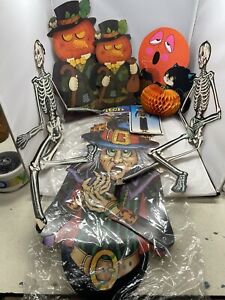 VINTAGE RARE BEISTLE HALLOWEEN JOINTED WITCH DIE CUT WALL HANGING 40” Decor Lot