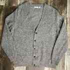 Vintage 100% Shetland Wool Mens Bounty Waters Gray Button Cardigan Sweater XXL