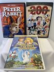 Lot Of 3 Children’s Dvd Movies Peter Rabbit 200 Classic Cartoons Swan Princess