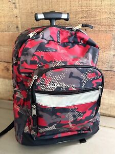 L.L. Bean Rolling Backpack Kids Red Camo Bag School Travel Suitcase Wheels