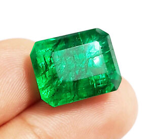 Natural Colombian Green Emerald 11.25 Ct Emerald Cut Loose Gemstone