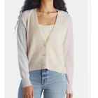 NWT 525 America Cashmere Shadow Cardigan Sweater Medium Oatmeal Pink Long Sleeve