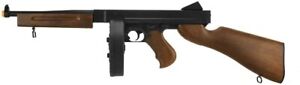 Well Thompson M1A1 AEG Electric Airsoft Gun Tommy Gun Rifle Wood Color