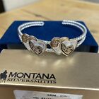 Montana Silversmiths Bracelet Western Style Cuff Bangle Hearts Cowgirl Jewelry