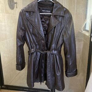 Women's Wilsons Leather Genuine Leather Belted Trench Coat Size S