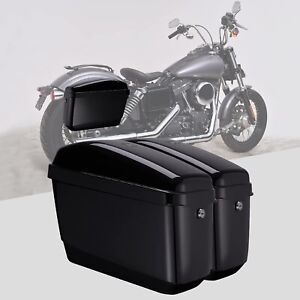 Universal Hard Bags Motorcycle Saddlebags Luggage Bag For Softail Shadow Suzuki (For: Indian Roadmaster)