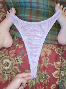Vintage Y2k Frederick's Of Hollywood Purple Shiny Second Skin Thong Panty Size L