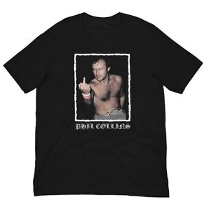 Phil Collins Graphic Retro Music T-Shirt Gift For Fans Black S-3XL